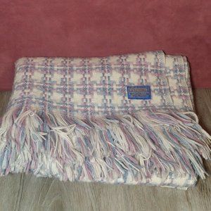 Pendleton Virgin Wool Vintage Blanket Blue Pink